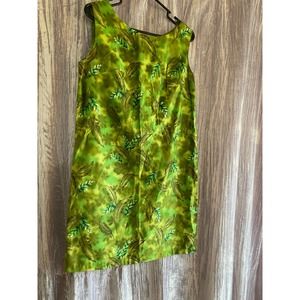 Vintage 1960s Mod Hawaiian Dress Island Casuals Green Medium